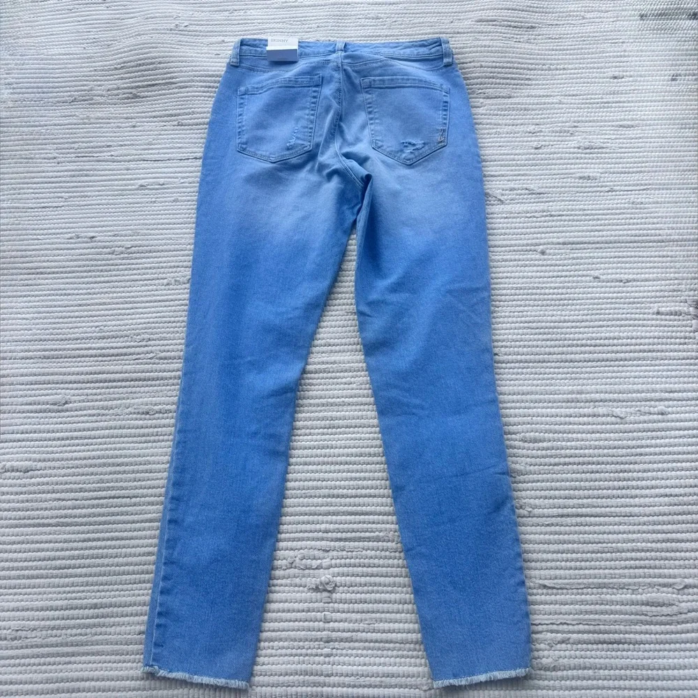 Style & Co Curvy Fit Distressed Skinny Jeans Mid Rise Tummy Control 4 NWT